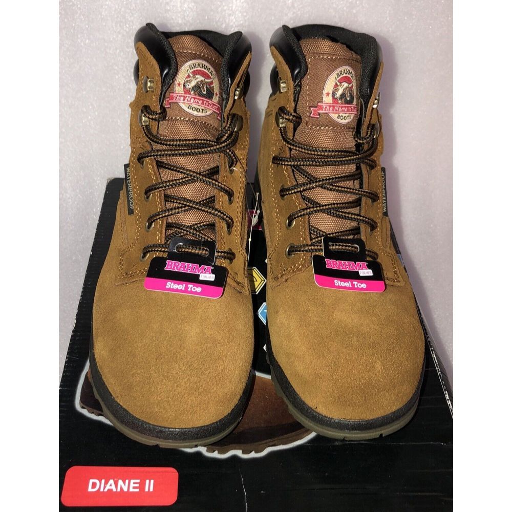 Brahma Women's Diane II Steel Toe Slip Resistant Waterproof Work Boots Size 8 - Picture 10 of 16